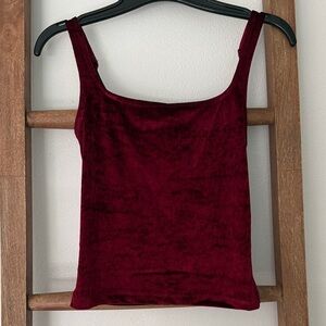 Bebe Velvet Burgundy Tank Top Medium